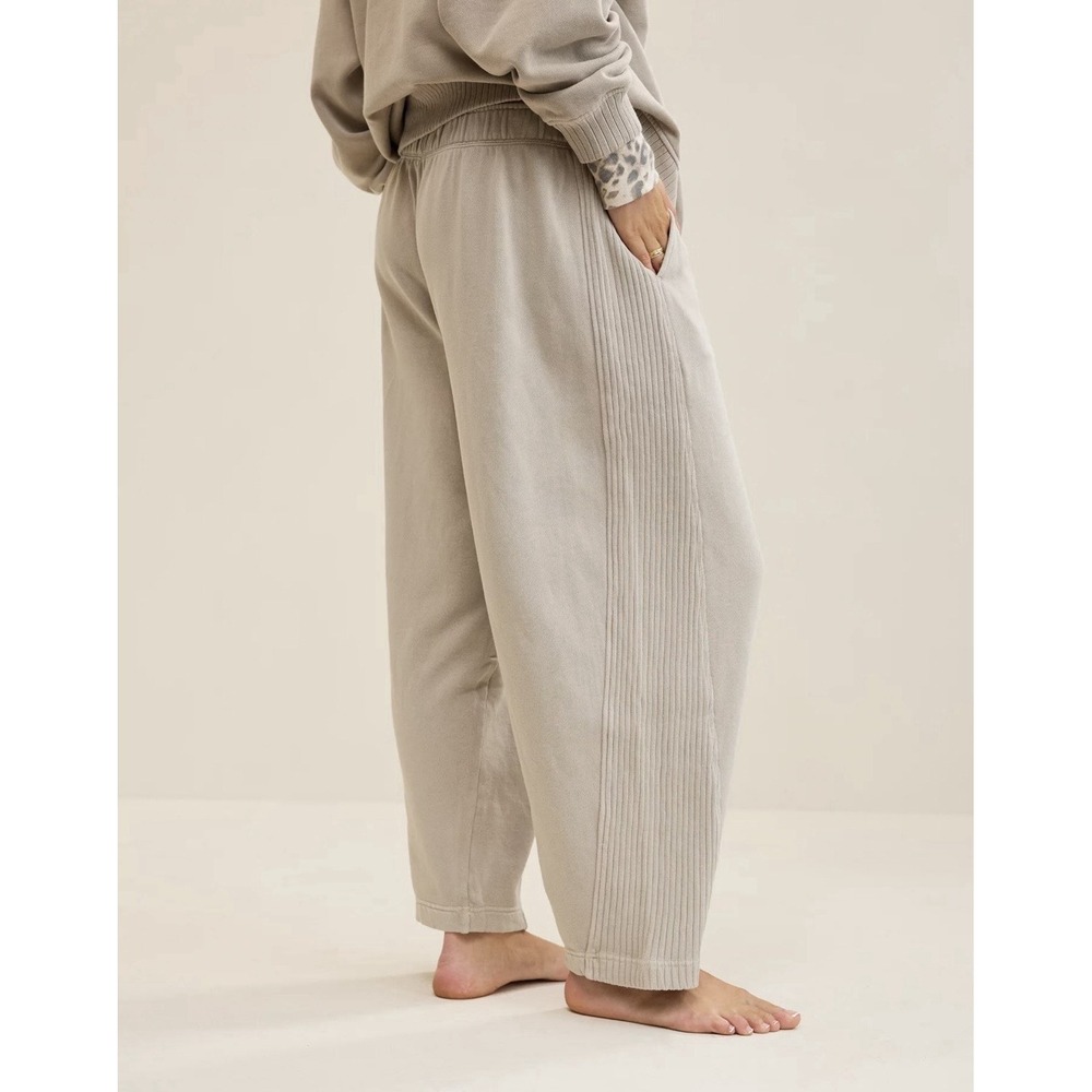 NWT Aerie Oh Snap! Barrel Sweatpant Sz XL Short Stone Harbor Cozy Lounge $55 - Picture 2 of 15